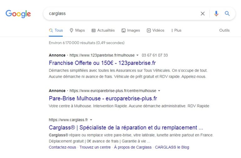 Pourquoi « .fr » dans les publicités Carglass